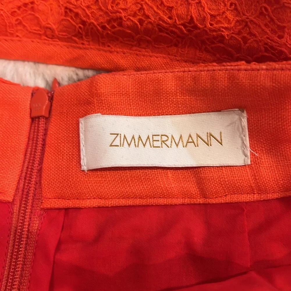 Zimmermann red lace midi skirt sample size 4/6 - Picture 3 of 11